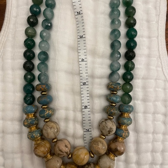Double stranded green stone necklace from Anthropologie - Picture 3 of 7